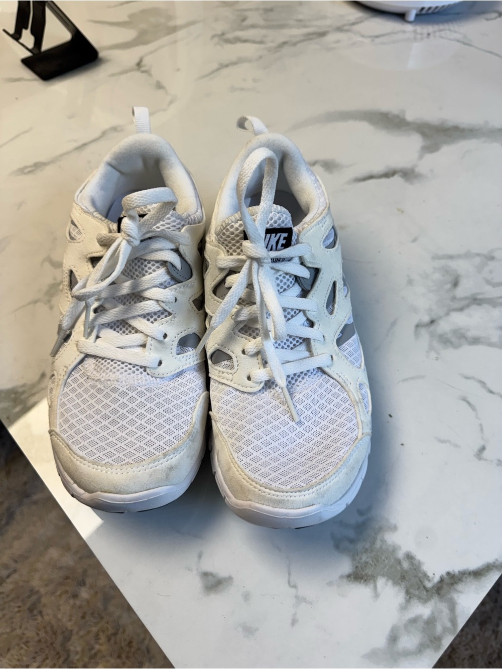 Nike White Kids' Mesh Lace-Up Sneakers